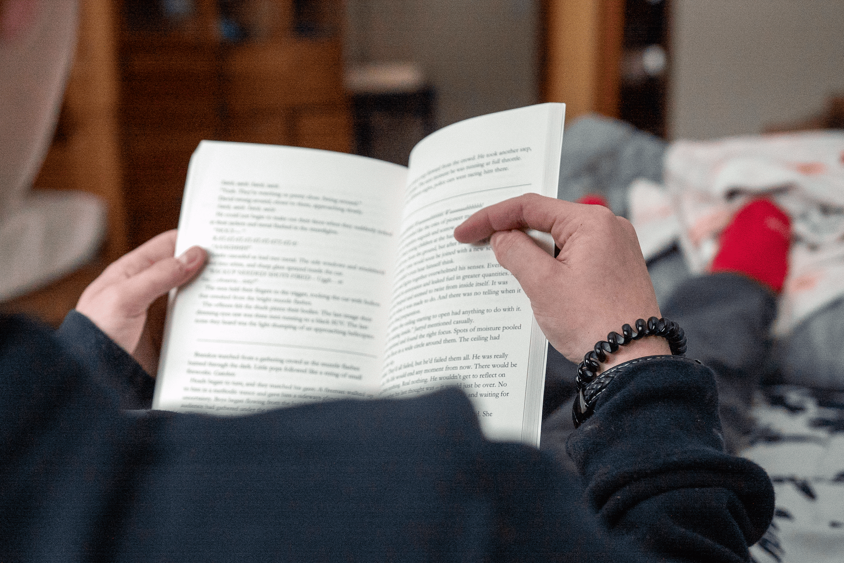 Teen reads in bed as therapy